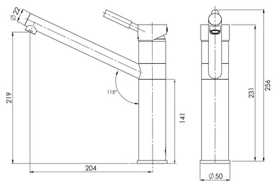 PHOENIX VIVID PERMIUM SINK MIXER 256MM CHROME
