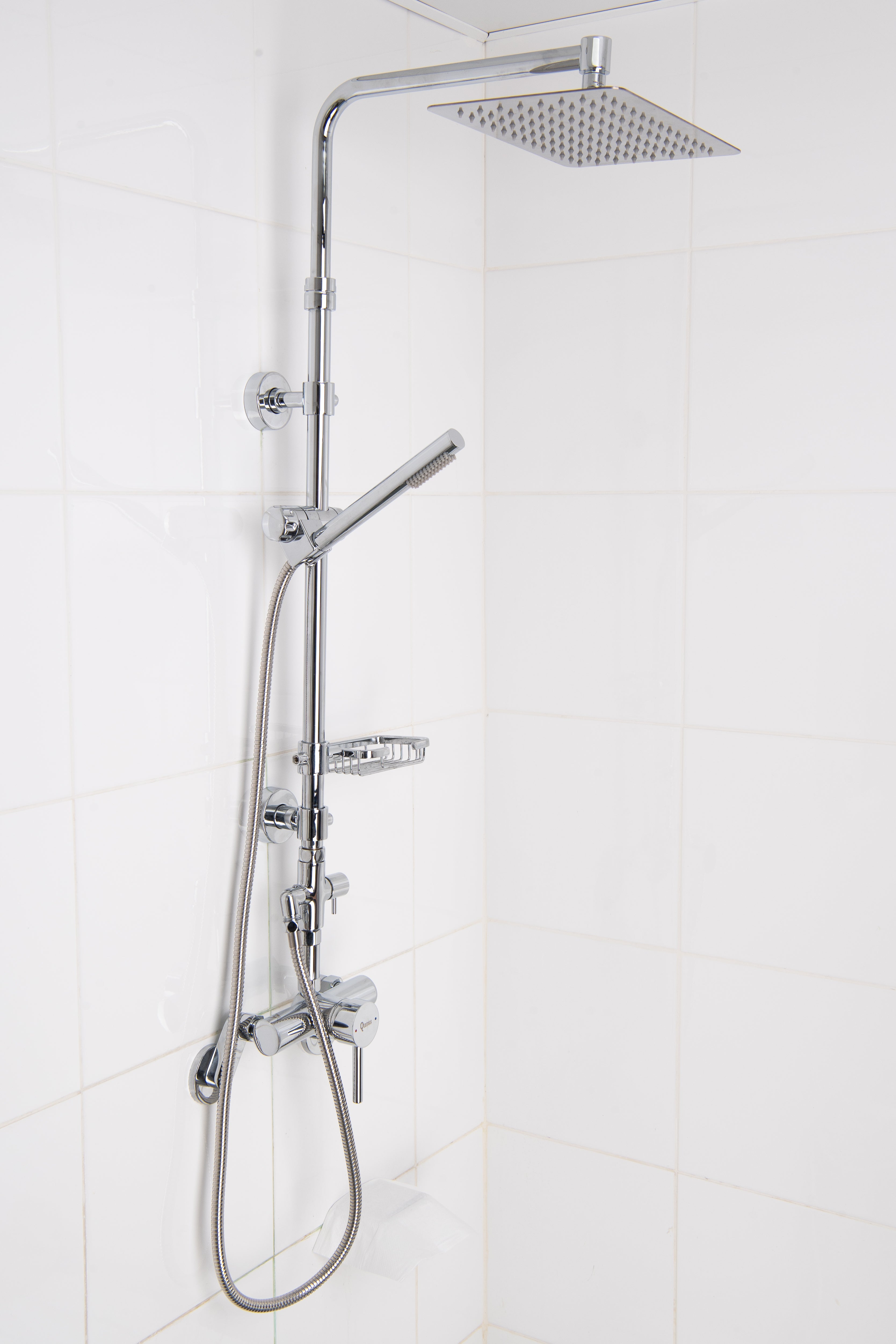 QUOSS RAIN SHOWER SUNFLOWER SET RECTANGLE 400MM CHROME