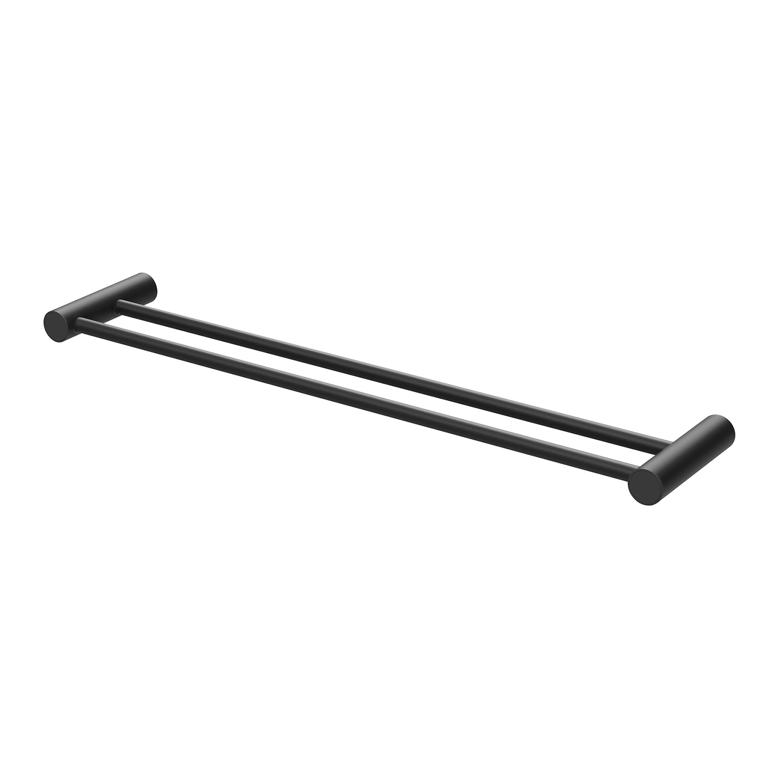 PHOENIX VIVID SLIMLINE DOUBLE NON-HEATED TOWEL RAIL MATTE BLACK 600MM AND 800MM