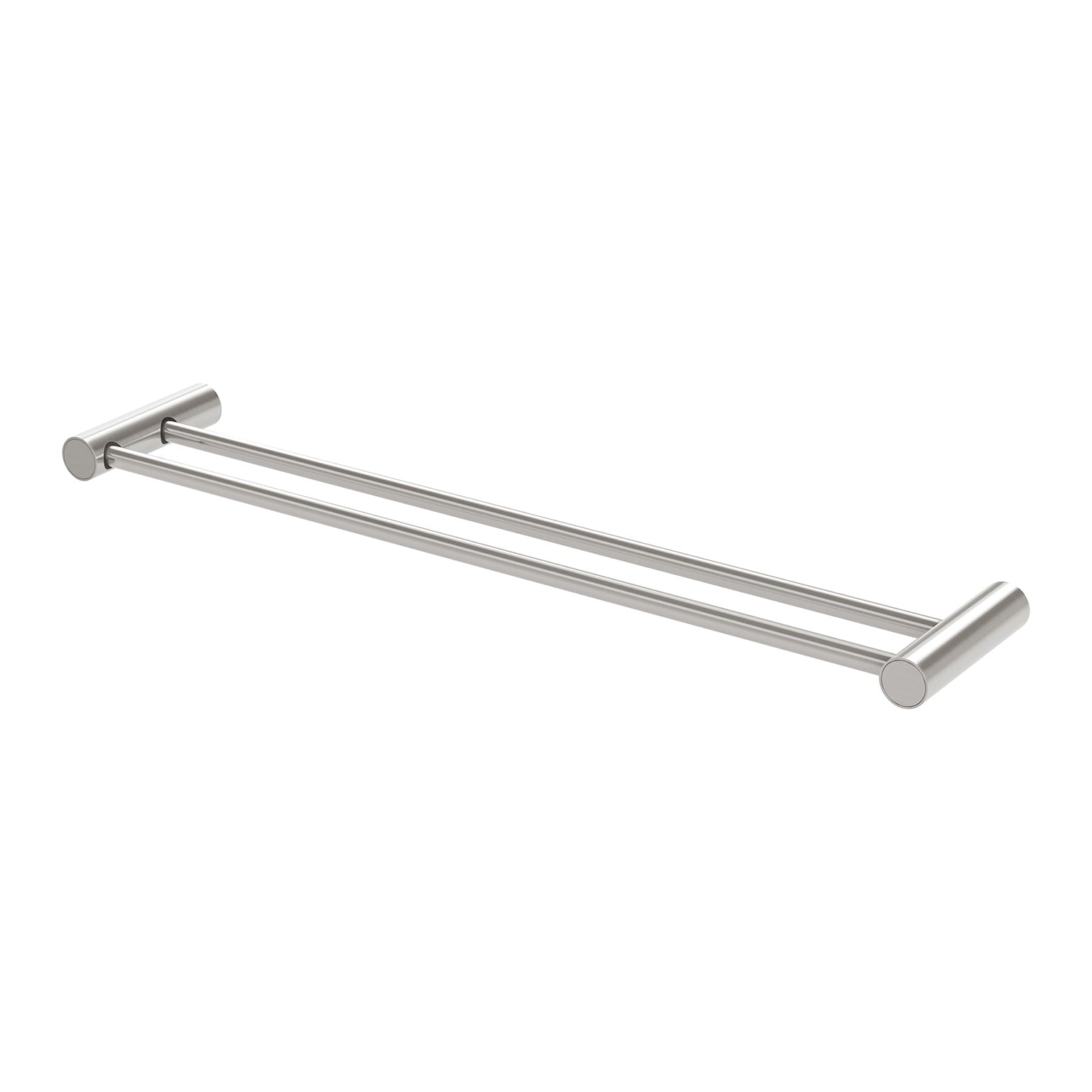 PHOENIX VIVID SLIMLINE DOUBLE NON-HEATED TOWEL RAIL BRUSHED NICKEL 600MM AND 800MM