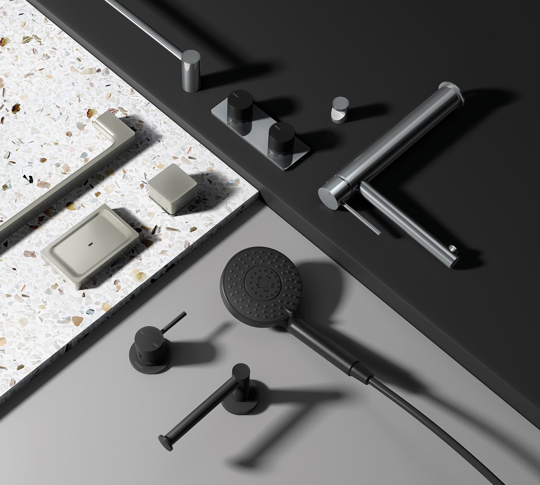 PHOENIX VIVID SLIMLINE NON-HEATED HAND TOWEL RAIL CHROME 350MM