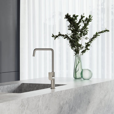 PHOENIX MEKKO SINK MIXER 190MM SQUARELINE BRUSHED NICKEL