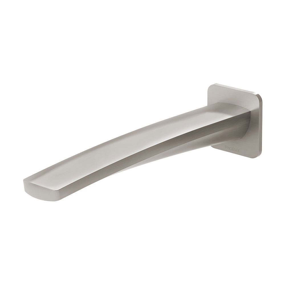 PHOENIX MEKKO WALL BASIN OUTLET 200MM BRUSHED NICKEL