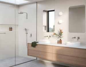 PHOENIX MEKKO SHOWER / BATH DIVERTER MIXER COMPLETE KIT BRUSHED NICKEL