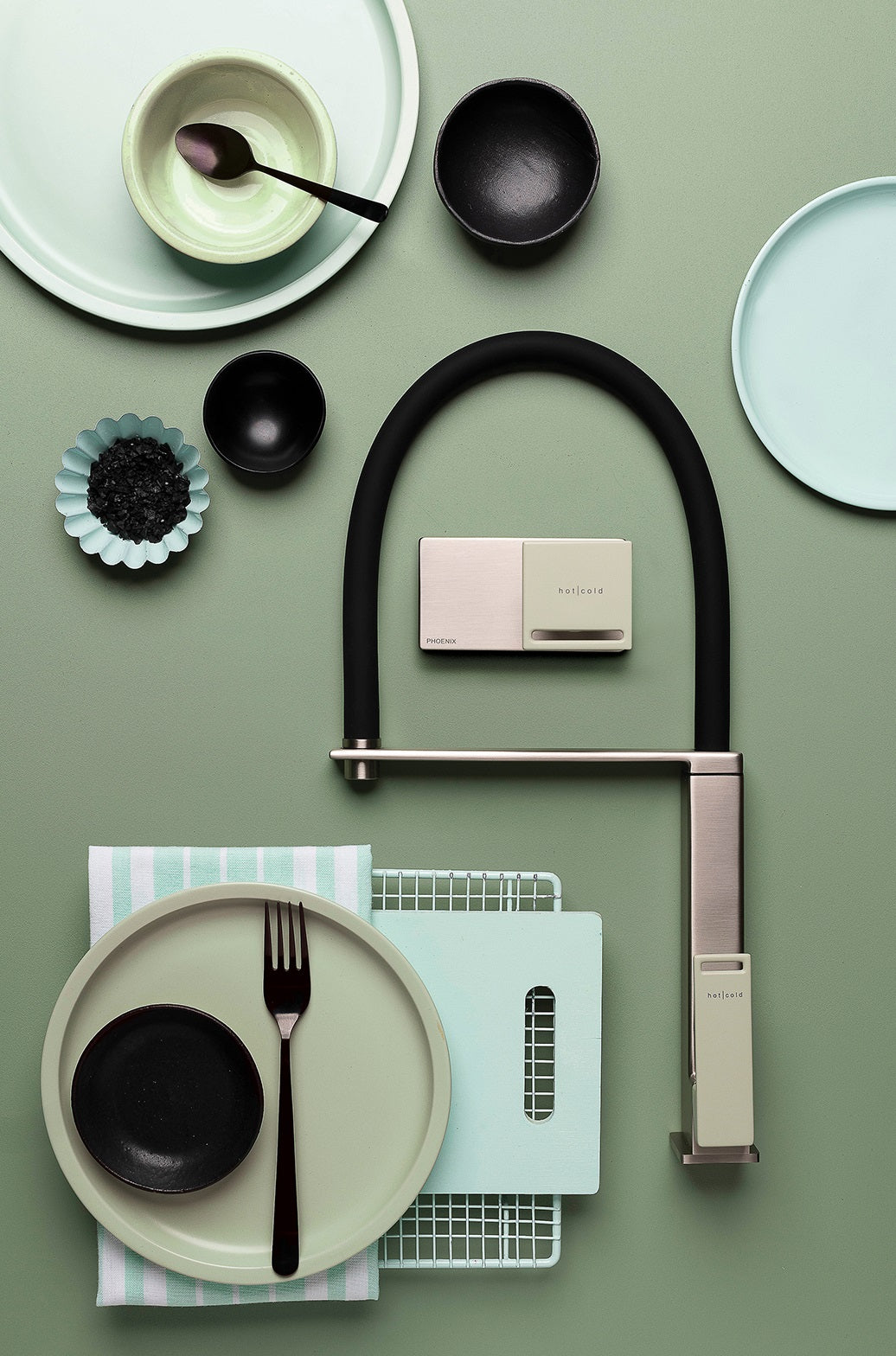 PHOENIX ZIMI SINK MIXER 460MM BRUSHED NICKEL