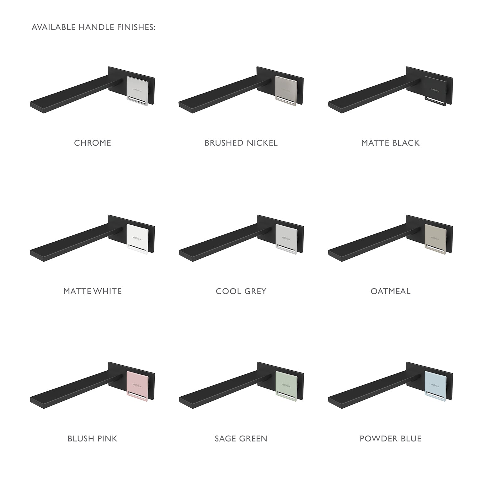 PHOENIX ZIMI WALL BASIN / BATH MIXER SET 219MM MATTE BLACK