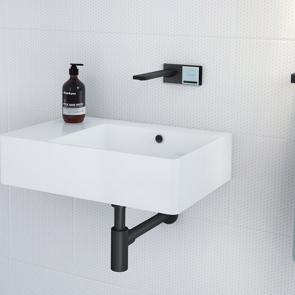 PHOENIX ZIMI WALL BASIN / BATH MIXER SET 219MM MATTE BLACK