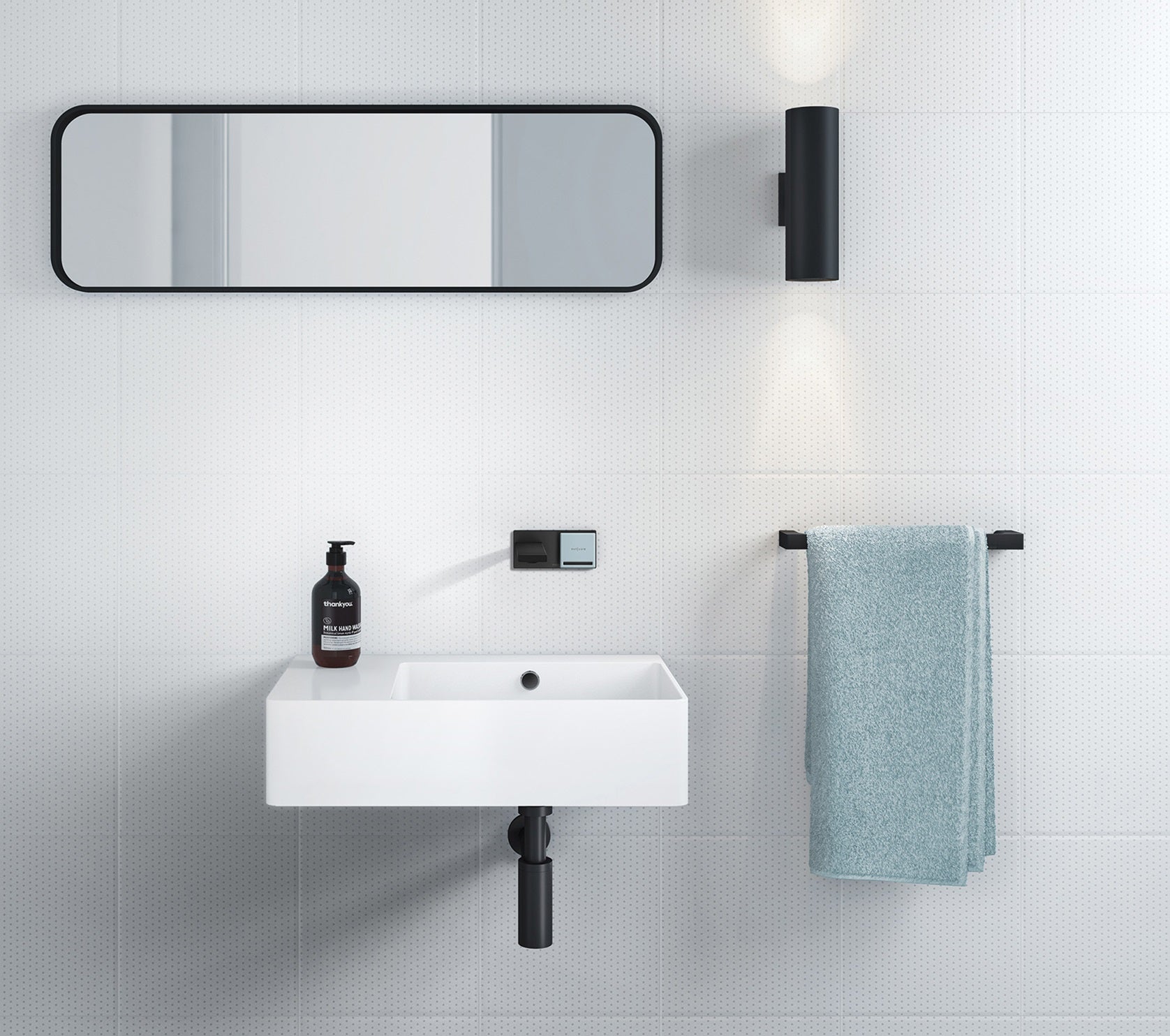 PHOENIX ZIMI WALL BASIN / BATH MIXER SET 219MM MATTE BLACK