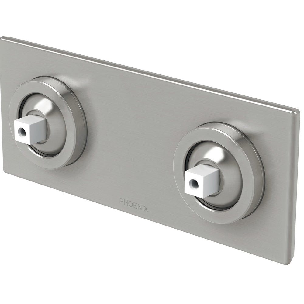 PHOENIX ZIMI TWIN SHOWER / WALL MIXER 153MM BRUSHED NICKEL