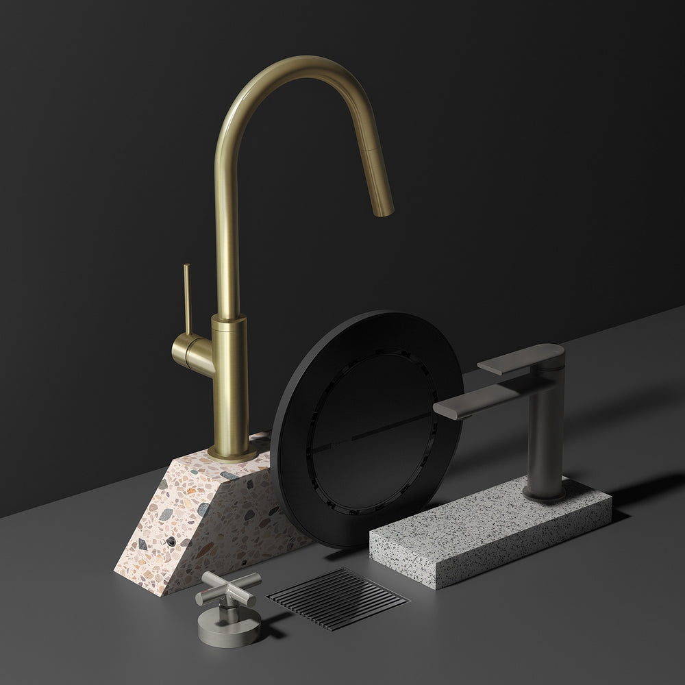 PHOENIX VIVID SLIMLINE LEAD FREE PLUS WALL TOP ASSEMBLIES EXTENDED SPINDLES BRUSHED NICKEL