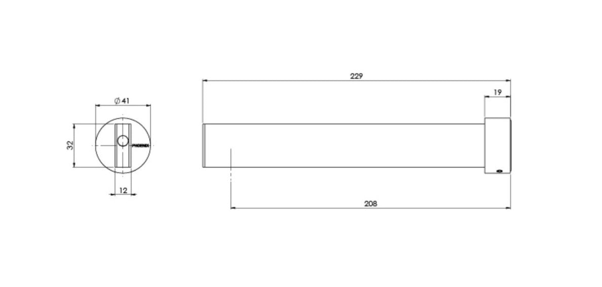 PHOENIX LEXI MKII BASIN OUTLET 200MM BRUSHED NICKEL