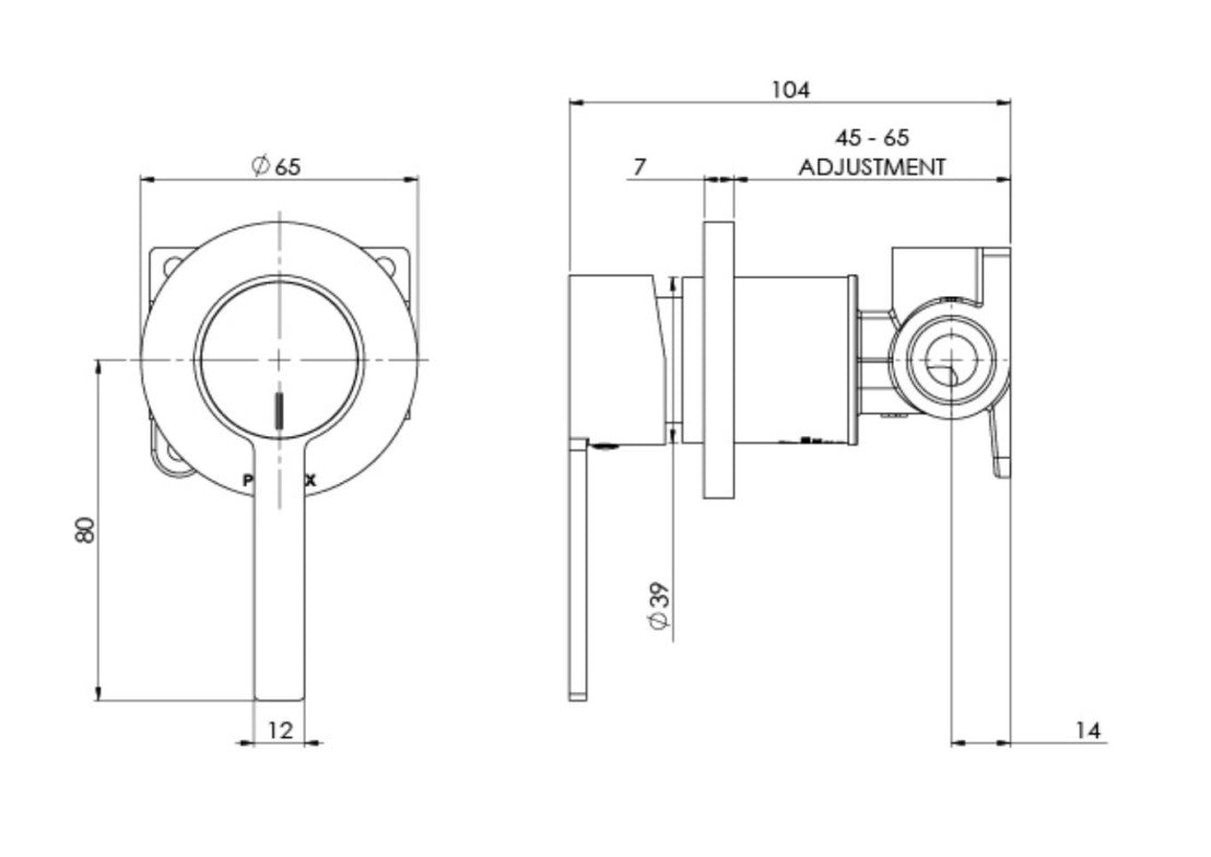 PHOENIX LEXI MKII SHOWER WALL MIXER CHROME