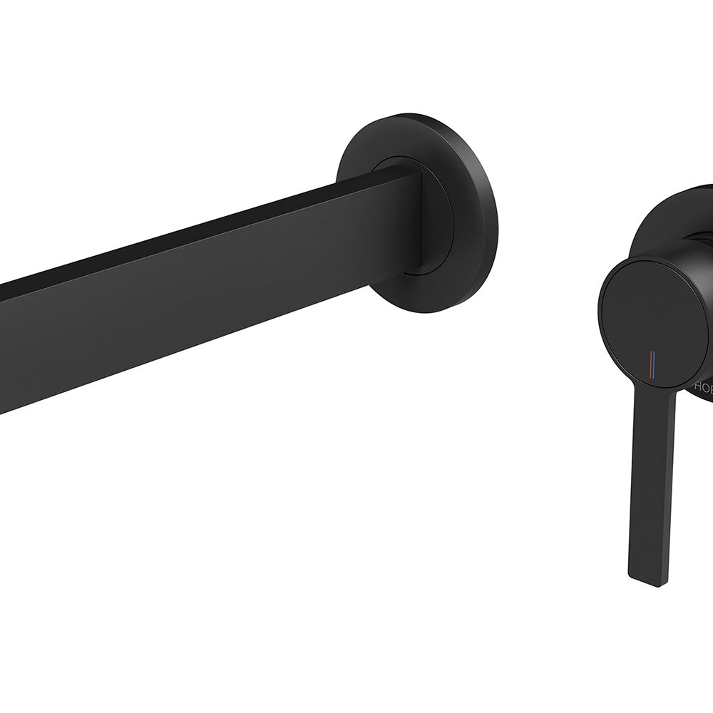PHOENIX LEXI MKII WALL BASIN MIXER SET 200MM MATTE BLACK