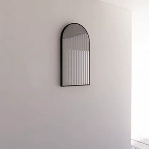 RIVA FRAMED ARCH MIRROR WALL MOUNTED BLACK 450X800MM