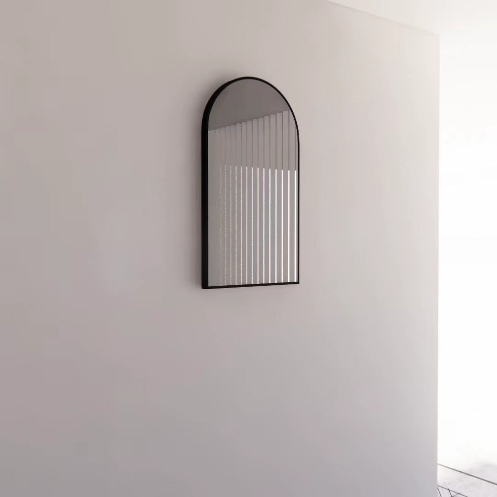 RIVA FRAMED ARCH MIRROR WALL MOUNTED BLACK 450X800MM