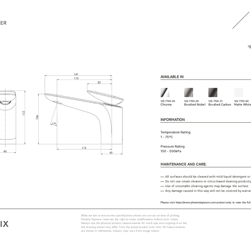 PHOENIX NUAGE BASIN MIXER CHROME