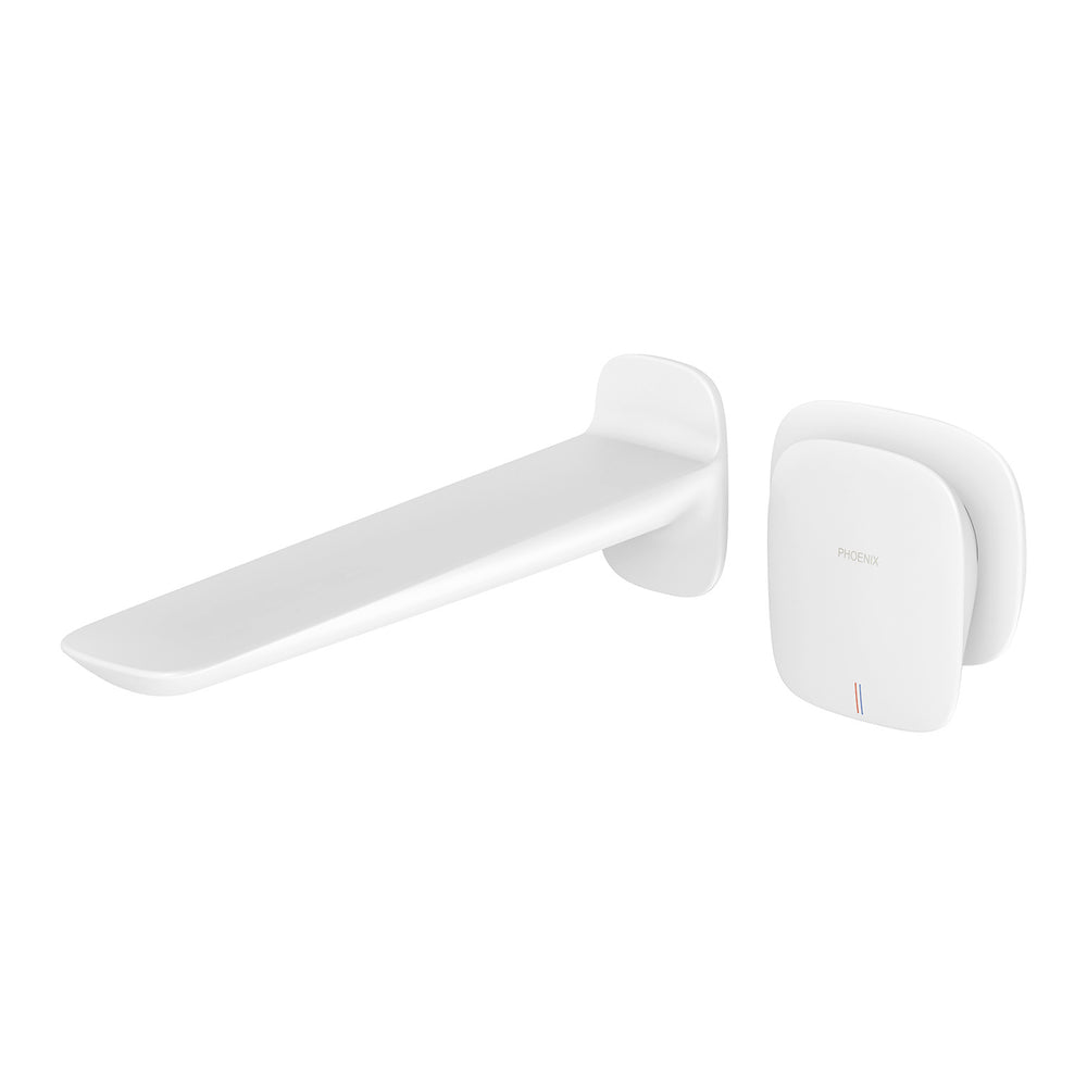 PHOENIX NUAGE WALL BASIN BATH MIXER SET 200MM MATTE WHITE