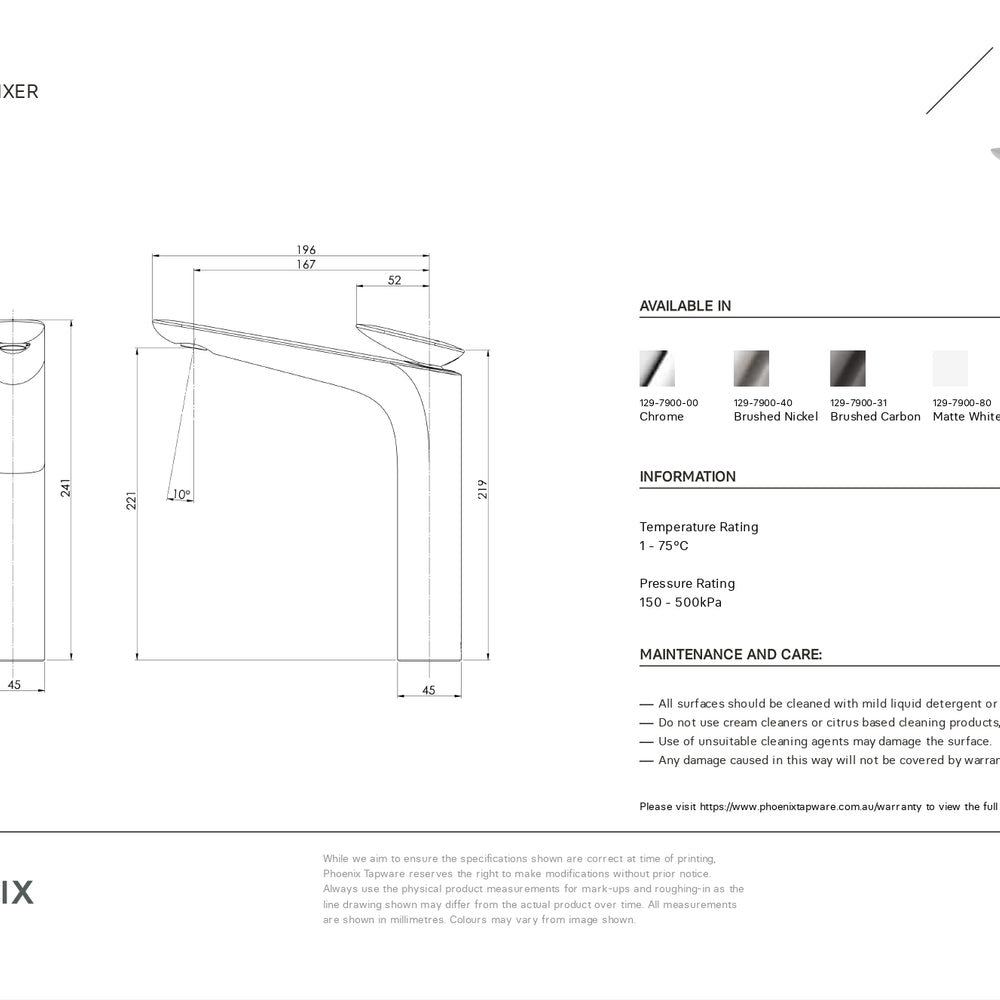 PHOENIX NUAGE LEAD FREE VESSEL MIXER BRUSHED NICKEL