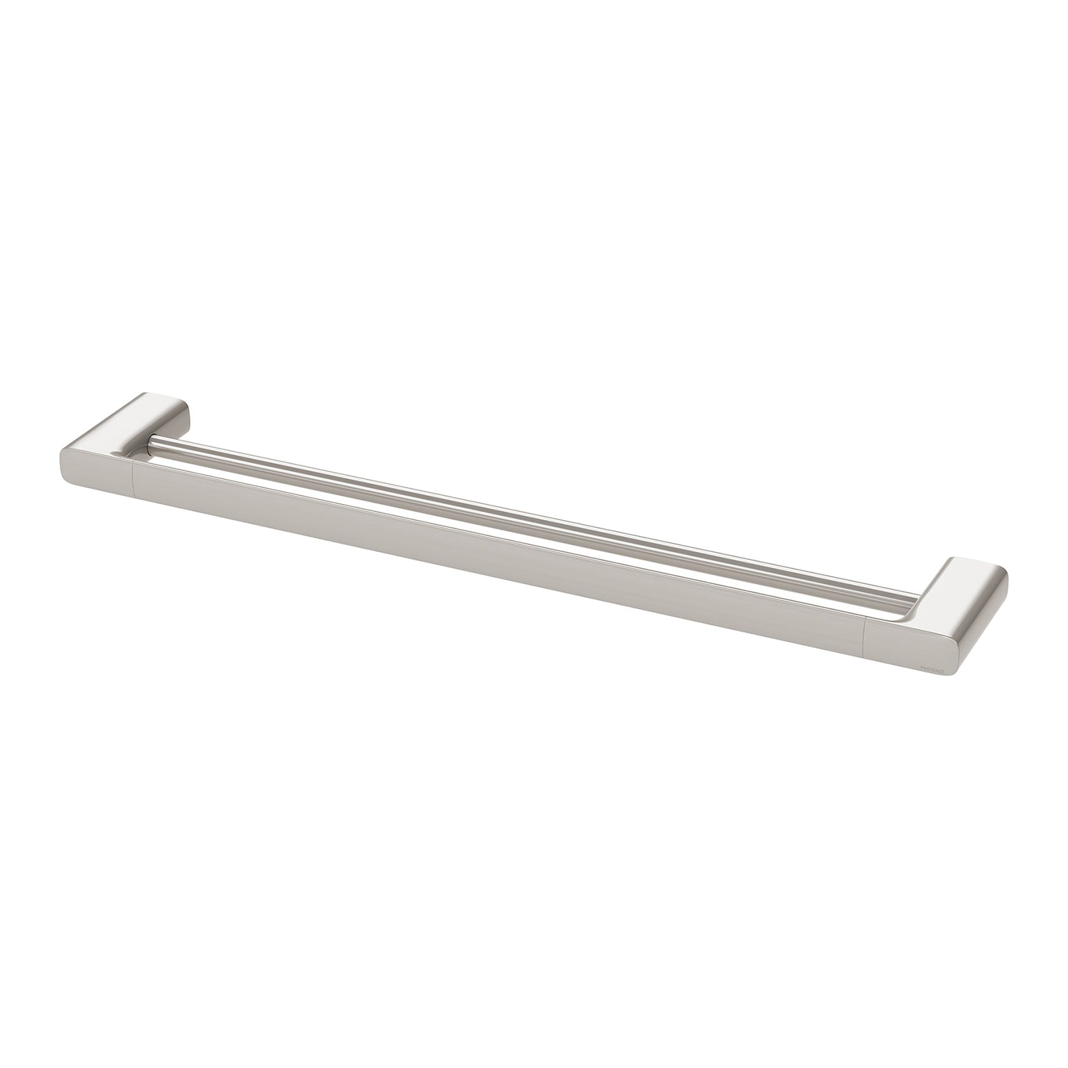 PHOENIX NUAGE DOUBLE NON-HEATED TOWEL RAIL BRUSHED NICKEL 600MM AND 800MM