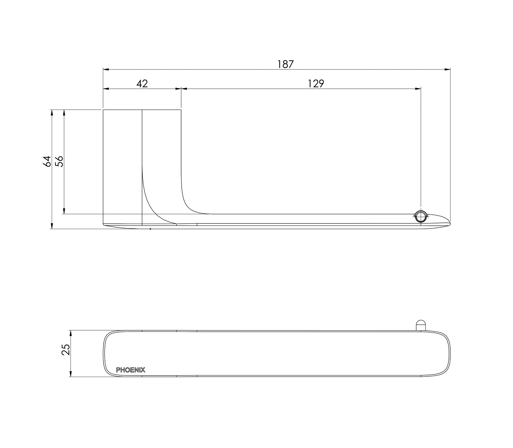 PHOENIX NUAGE TOILET ROLL HOLDER BRUSHED NICKEL 187MM