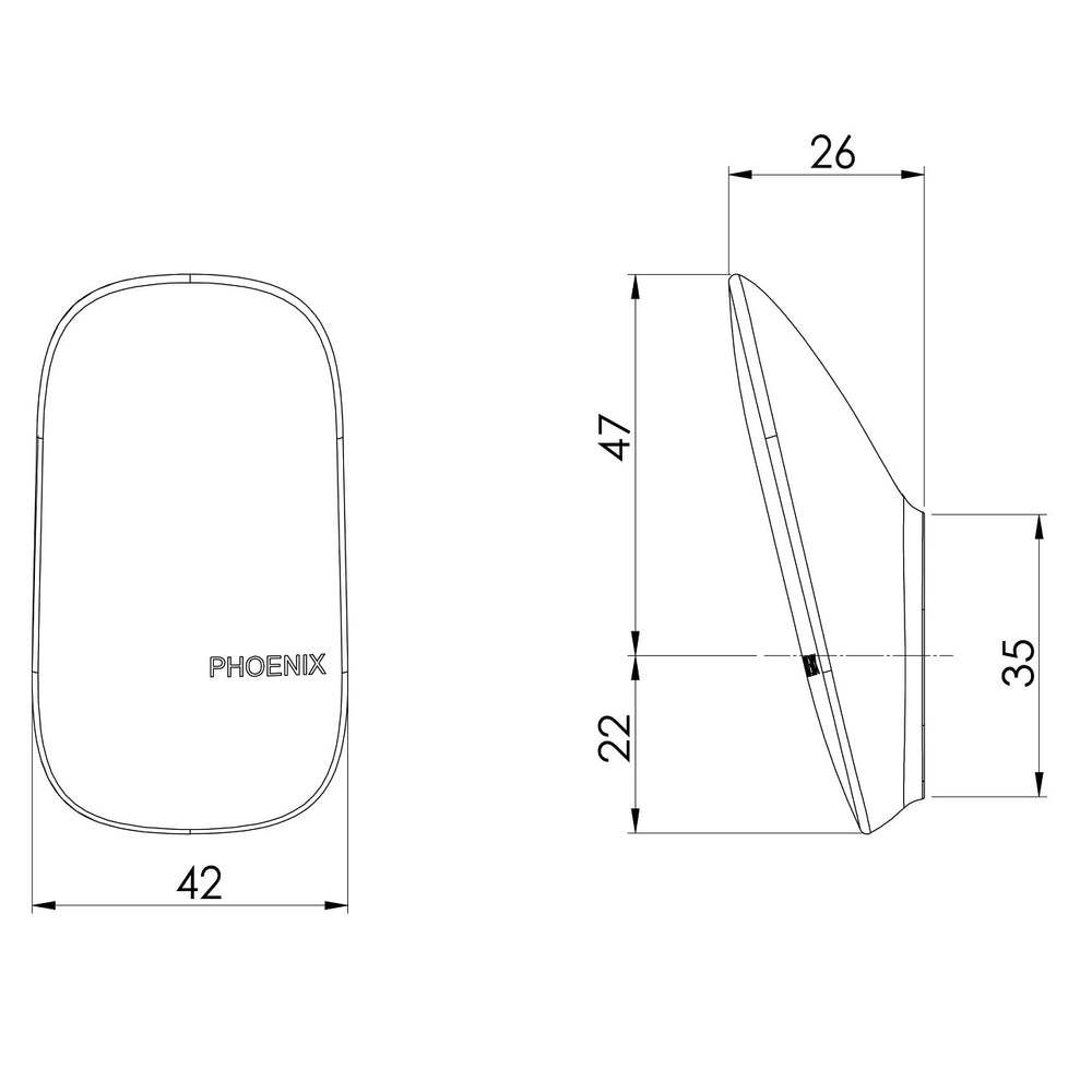 PHOENIX NUAGE ROBE HOOK CHROME 47MM