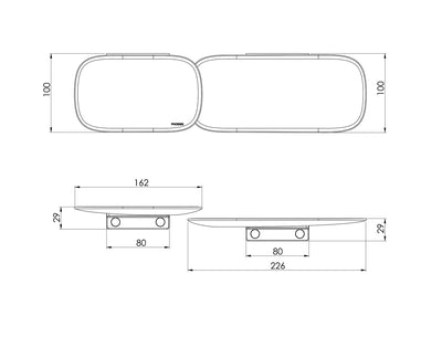 PHOENIX NUAGE SHOWER SHELVES BRUSHED CARBON 100MM