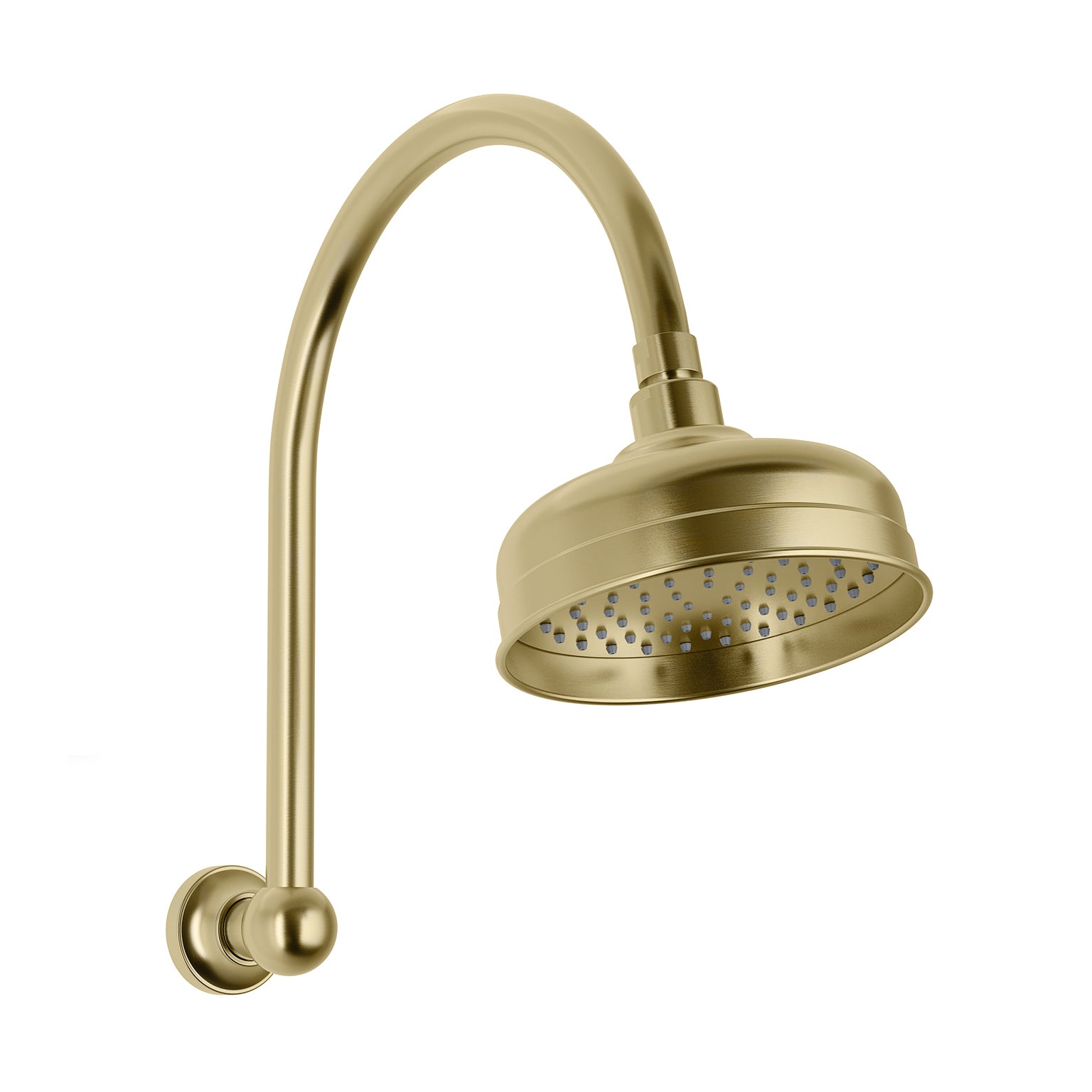PHOENIX CROMFORD HIGH-RISE SHOWER ARM AND ROSE 150MM BRUSHED GOLD