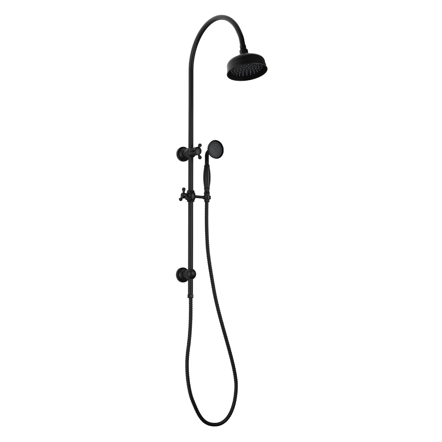 PHOENIX CROMFORD TWIN SHOWER 447MM MATTE BLACK