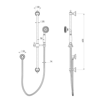 PHOENIX CROMFORD RAIL SHOWER CHROME