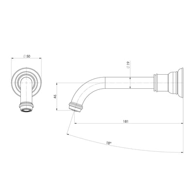 PHOENIX CROMFORD LEAD FREE WALL BASIN / BATH OUTLET 151MM CHROME