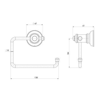 PHOENIX CROMFORD TOILET ROLL HOLDER BRUSHED NICKEL 138MM
