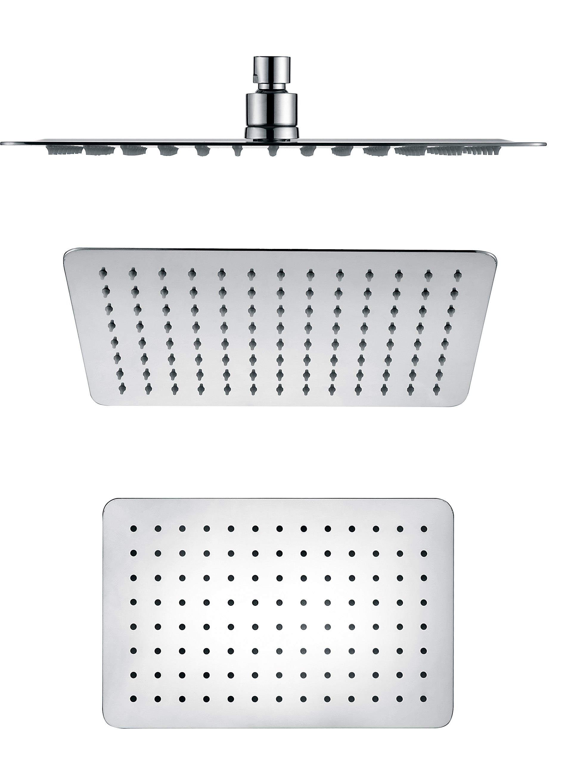 QUOSS RAIN SHOWER SUNFLOWER SET RECTANGLE 400MM CHROME