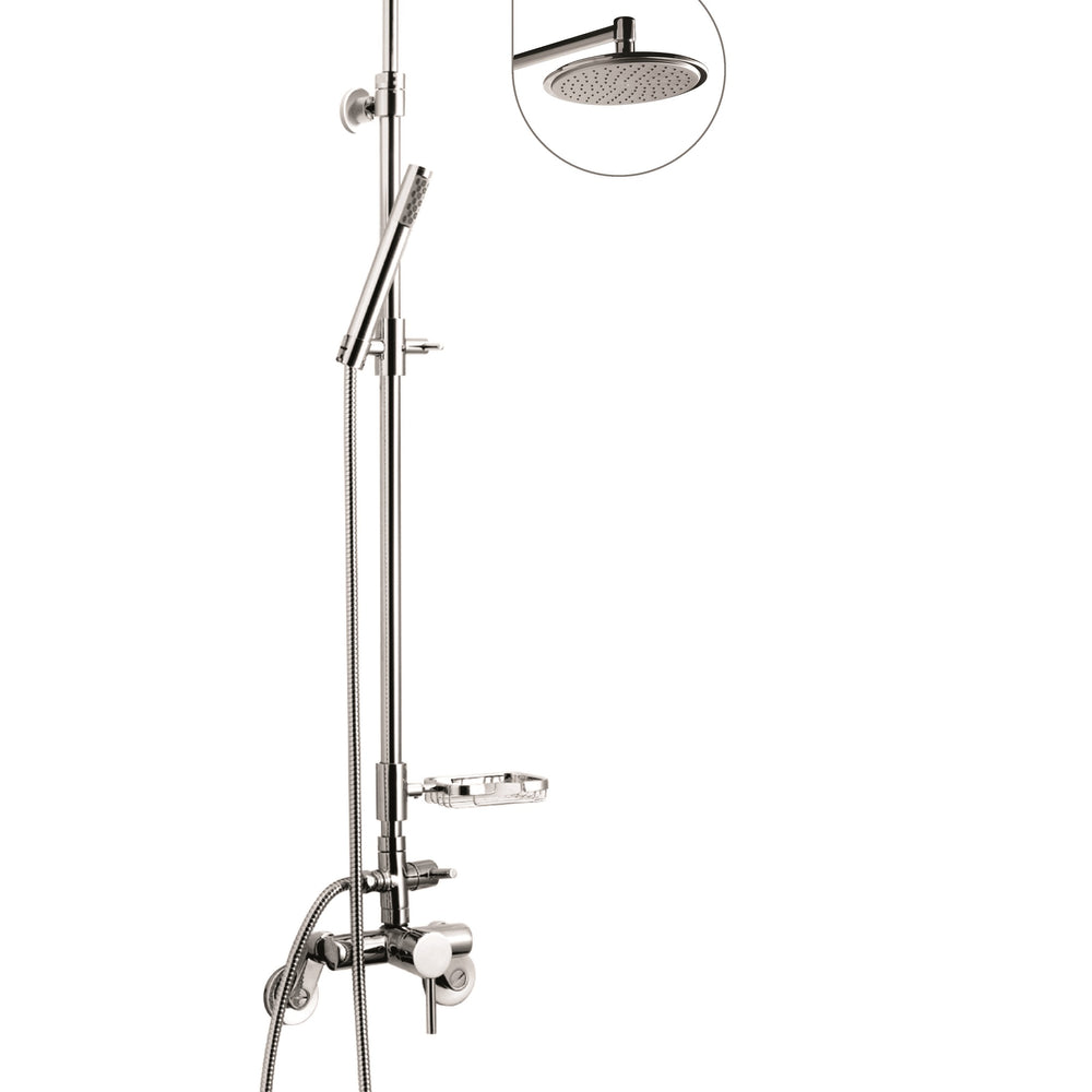 QUOSS RAIN SHOWER SUNFLOWER SET RECTANGLE 400MM CHROME