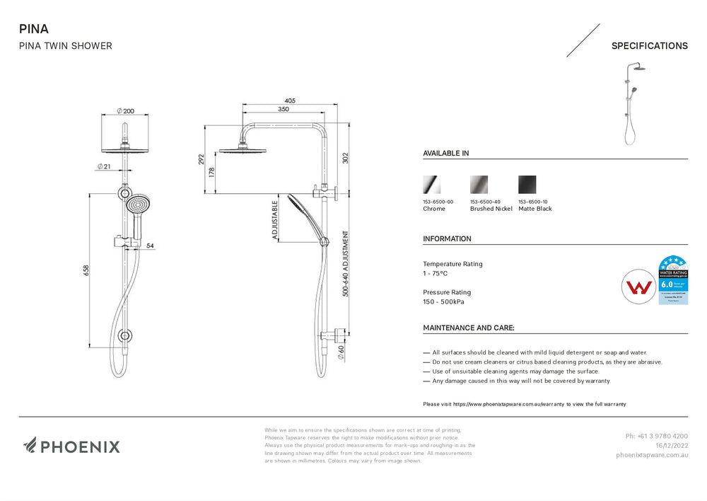 PHOENIX PINA TWIN SHOWER CHROME