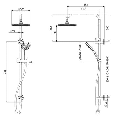 PHOENIX PINA TWIN SHOWER MATTE BLACK