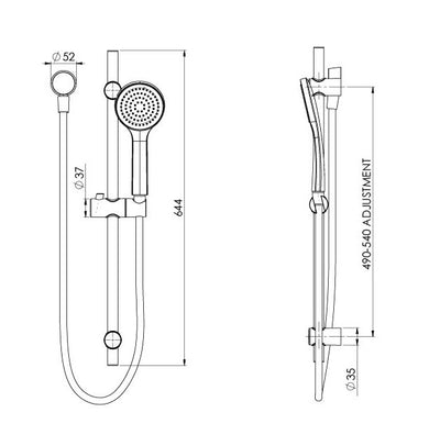 PHOENIX PINA RAIL SHOWER CHROME