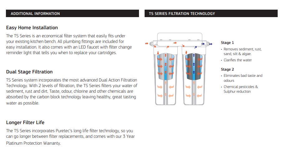 PURETEC HIGH LOOP DESIGNER FAUCET WITH DUAL FILTER SYSTEM CYST REMOVAL