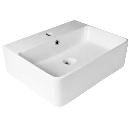 INSPIRE SQUARE WALL HUNG BASIN GLOSS WHITE 520MM