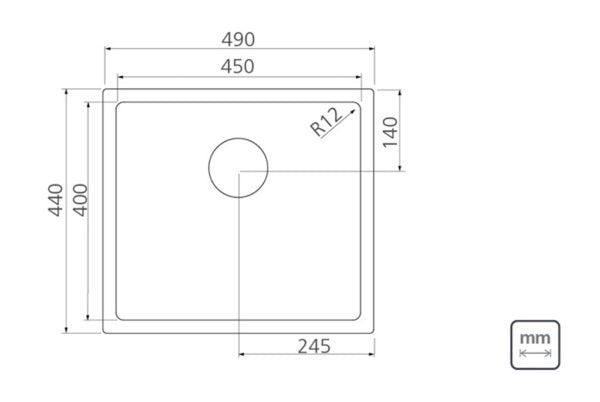 LINSOL QUADRUM STAINLESS STEEL SINK SCOTH BRITE 27L, 32L, 36L, 40L and 66L