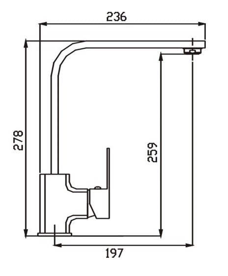 HELLYCAR ELEGANT SINK MIXER 278MM BLACK