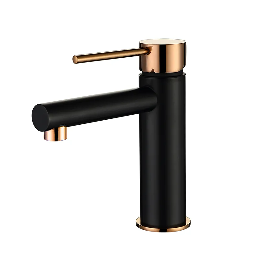 INSPIRE ROUL BASIN MIXER MATTE BLACK AND ROSE GOLD