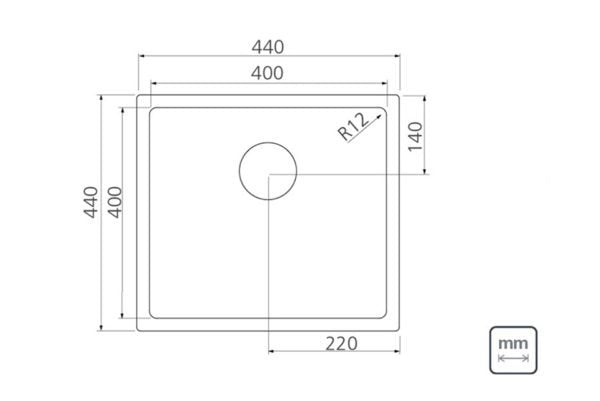 LINSOL QUADRUM STAINLESS STEEL SINK SCOTH BRITE 27L, 32L, 36L, 40L and 66L