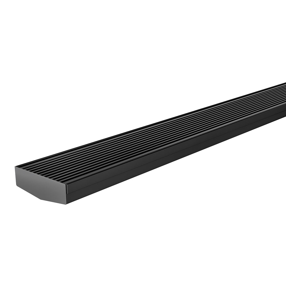 PHOENIX V MATTE BLACK 45MM CHANNEL DRAIN HG 75MM OUTLET 600MM, 750MM, 900MM AND 1200MM
