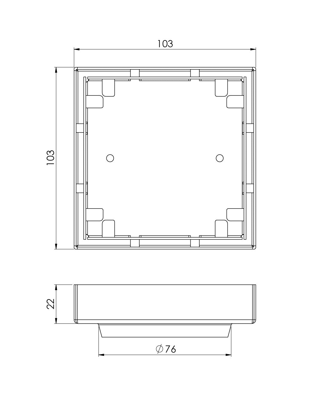PHOENIX POINT DRAIN TI 100MM OUTLET 76MM