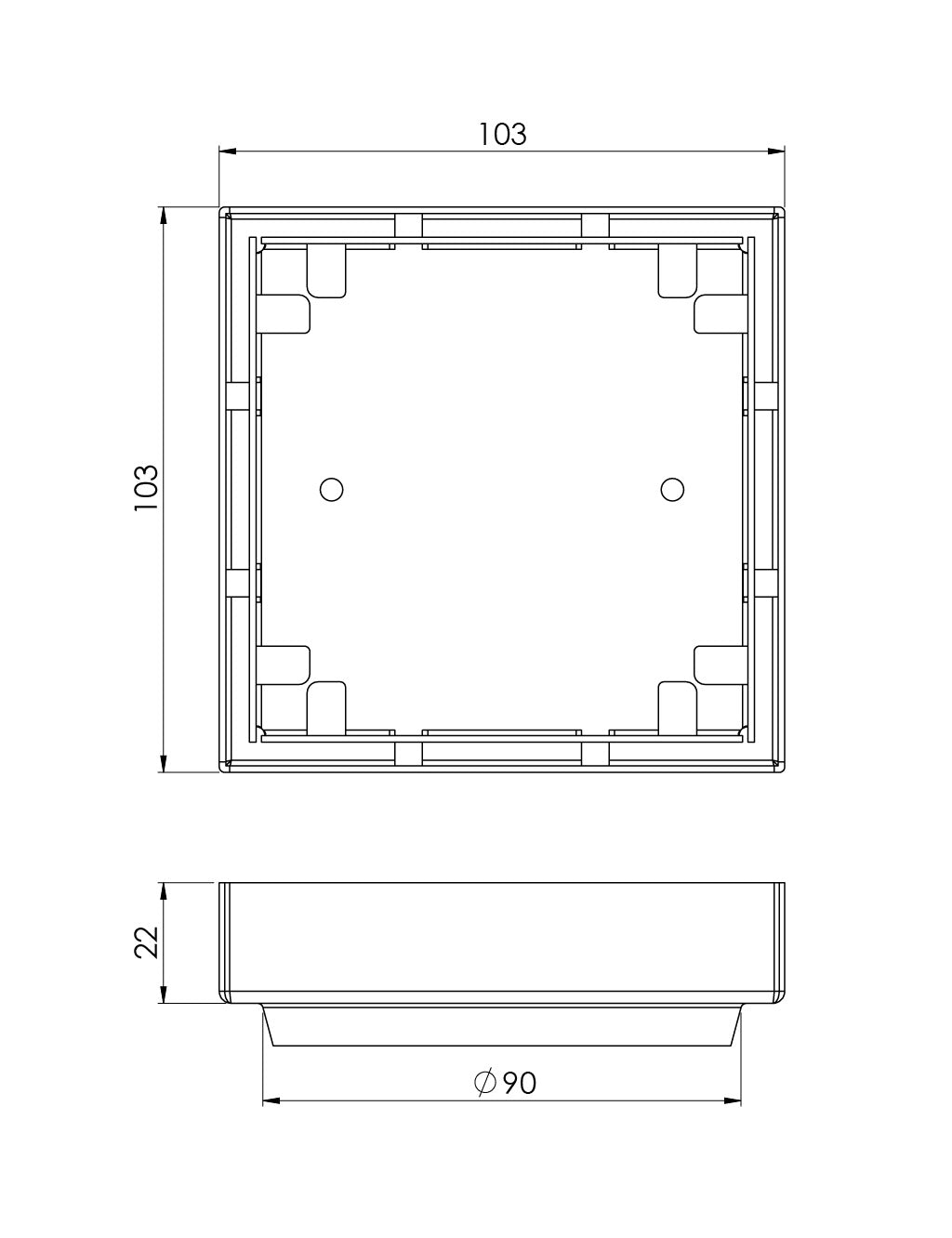 PHOENIX POINT DRAIN TI 100MM OUTLET 90MM