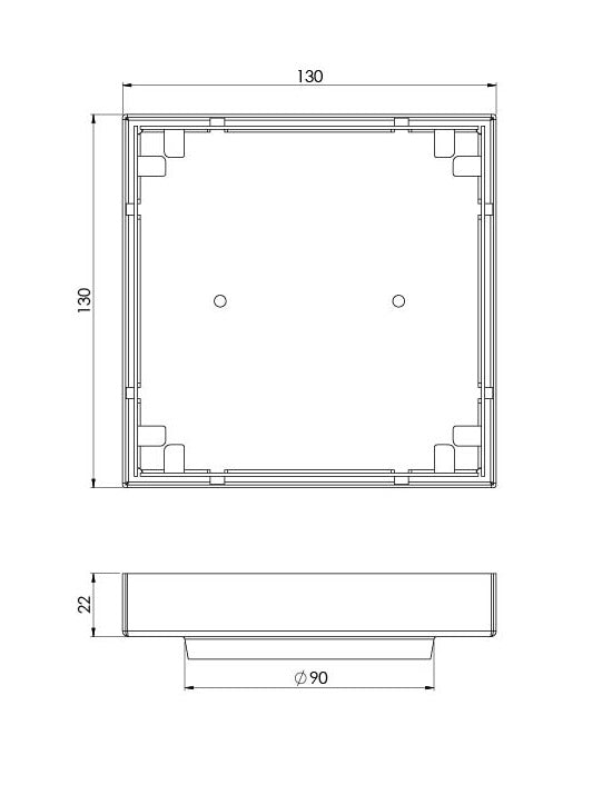 PHOENIX POINT DRAIN TI 130MM OUTLET STAINLESS STEEL 90MM