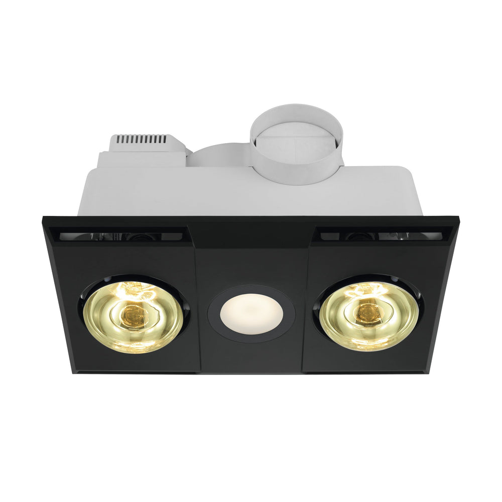 EGLO HEATFLOW 3-IN-1 BATHROOM FAN AND LED LIGHT MATTE BLACK
