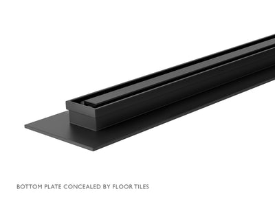 PHOENIX FLAT SLIMLINE 65MM CHANNEL DRAIN 30MM OUTLET MATTE BLACK 600MM, 750MM AND 900MM