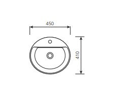 JOHNSON SUISSE GEMELLI OVAL SEMI-INSET BASINS WHITE 450MM