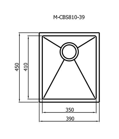 INSPIRE AXON KITCHEN OR LAUNDRY SINK 39S CHROME 390MM